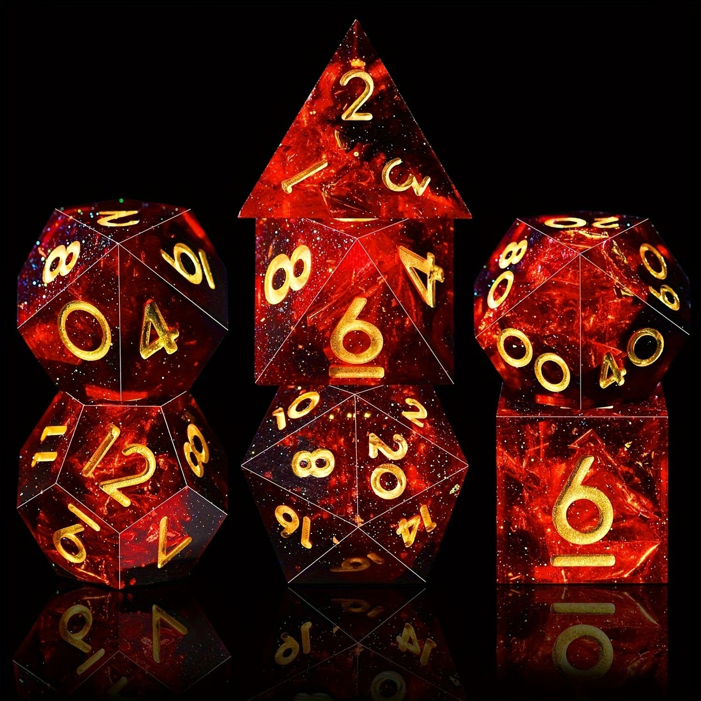 Phoenix Shard • 7-Piece Resin Dice Set