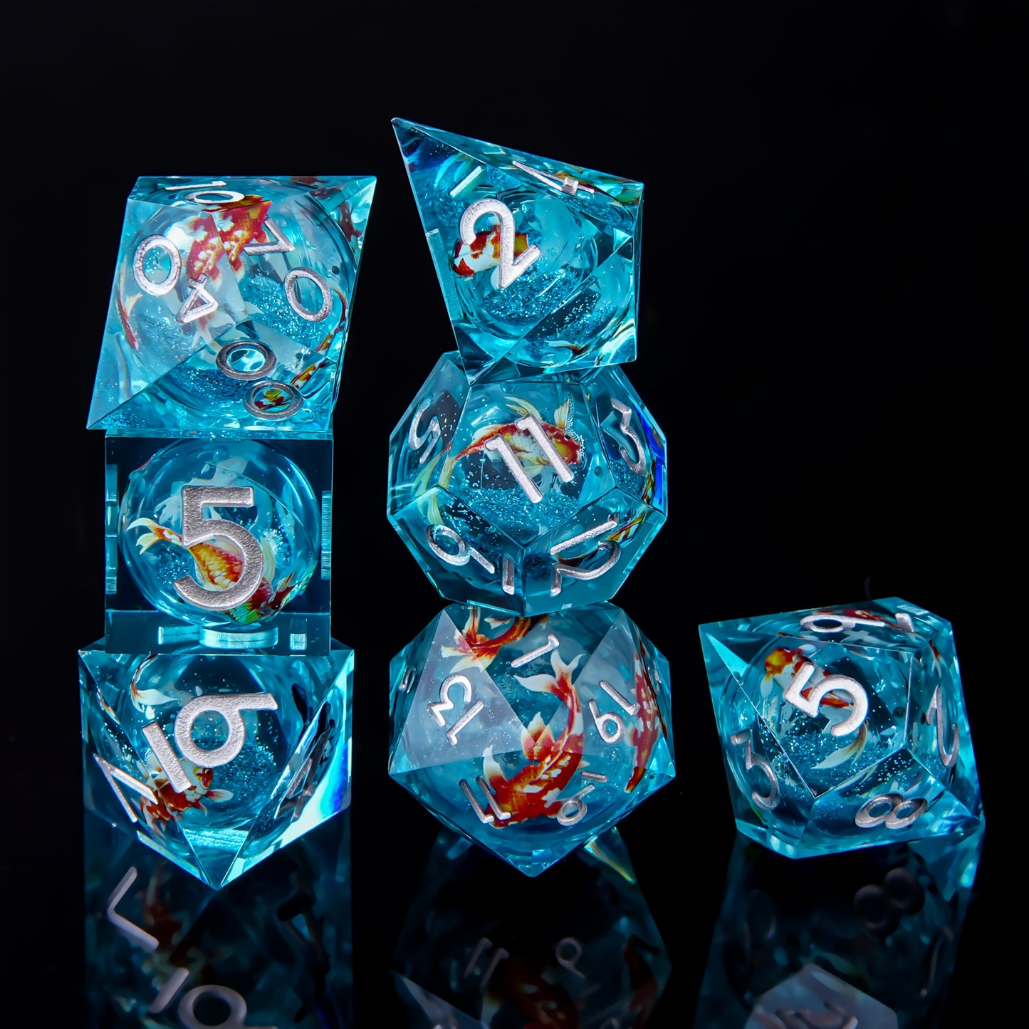 Azure Pond • 7-Piece Resin Dice Set