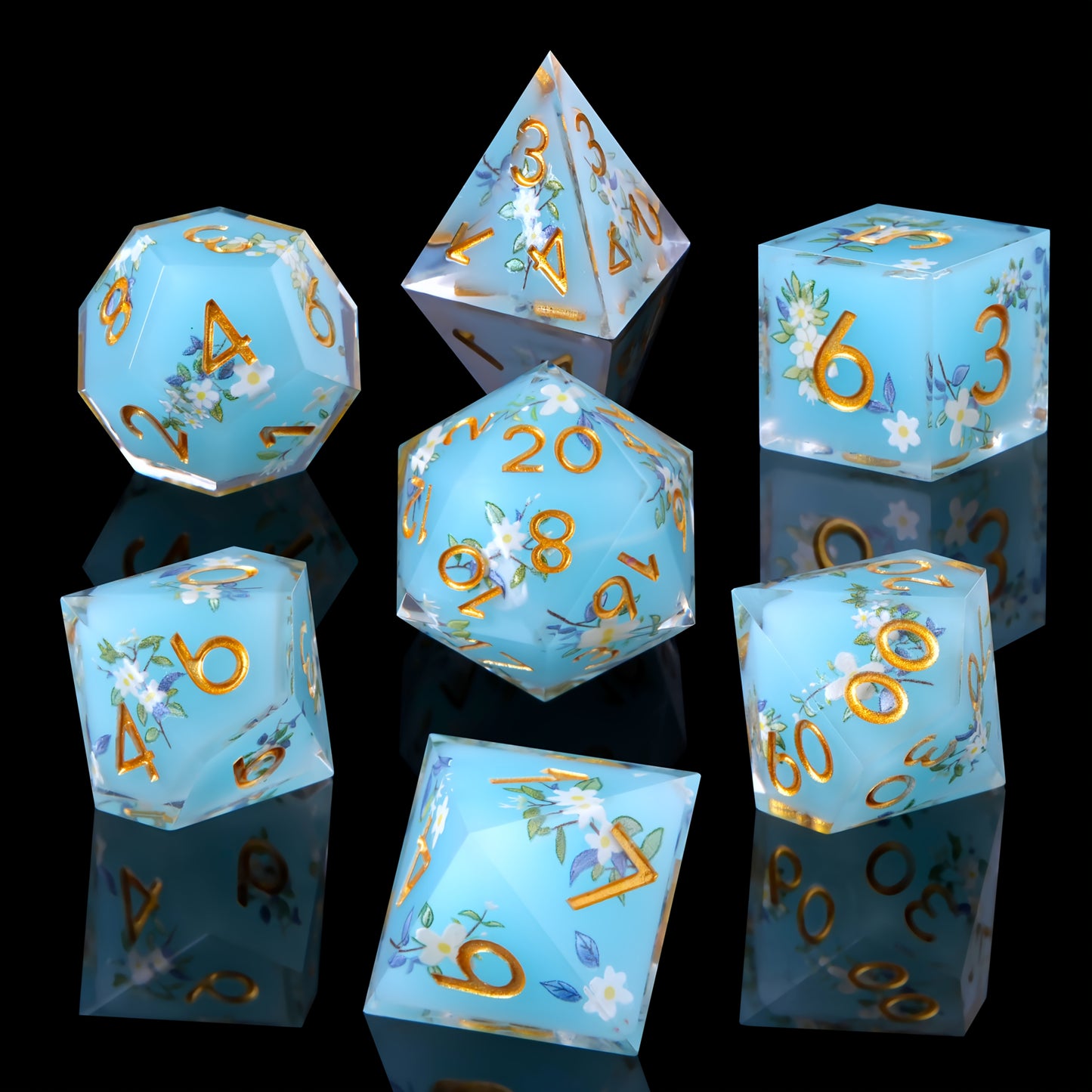 Skyflower • 7-Piece Resin Dice Set