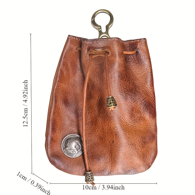 Pouch of Holding • Brown Leather Dice Bag