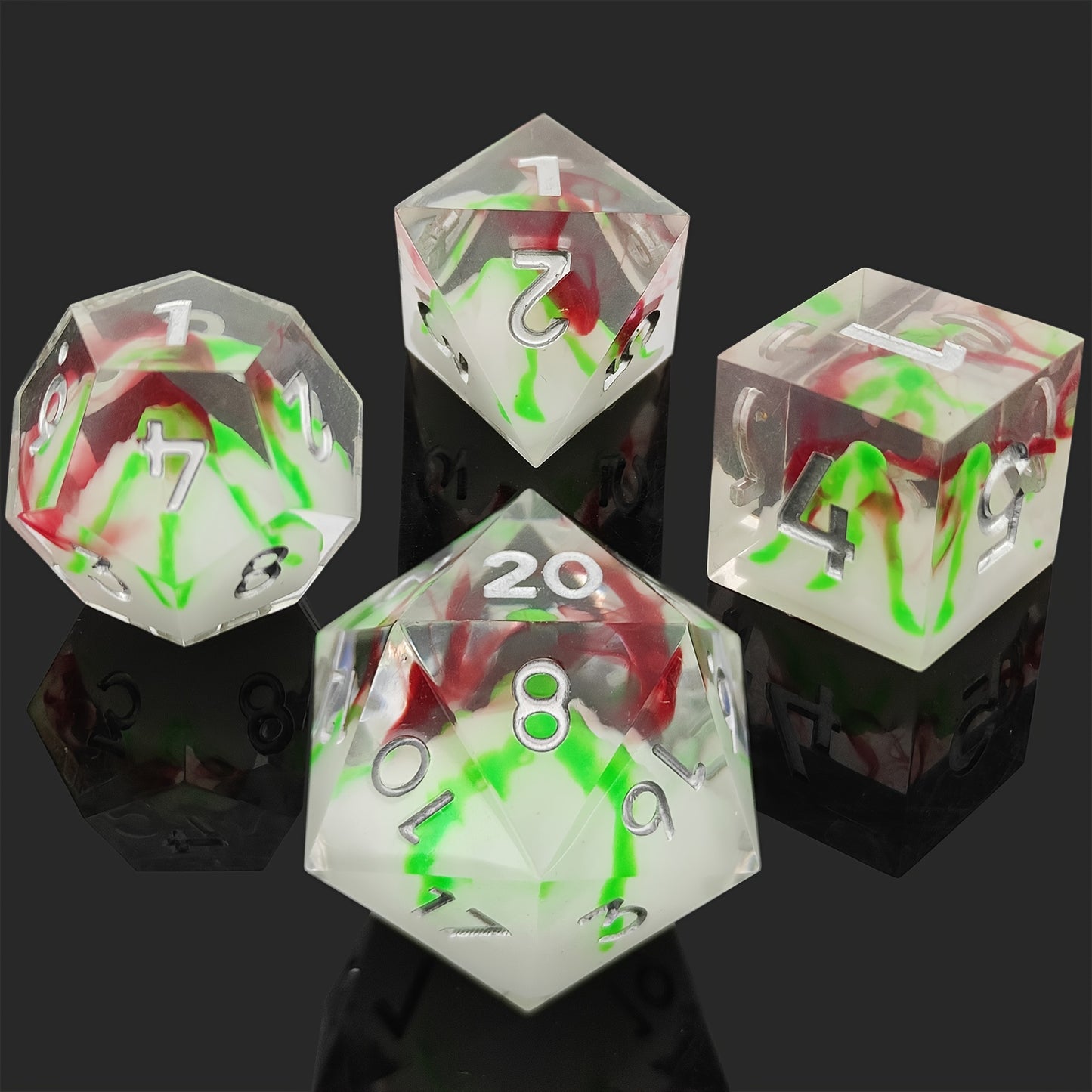 Festive Ember • 7-Piece Resin Dice Set