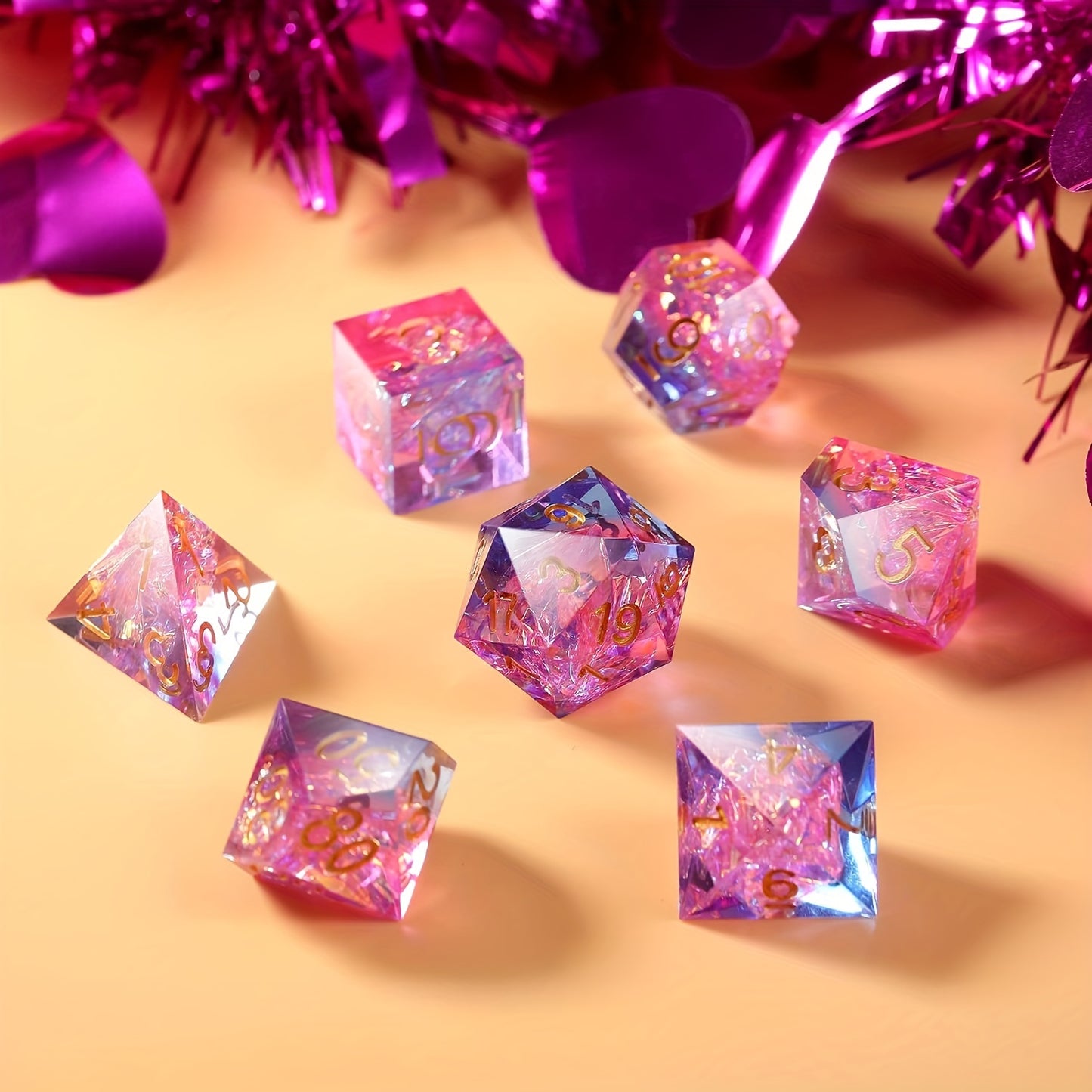 Stellar Orchid • 7-Piece Resin Dice Set