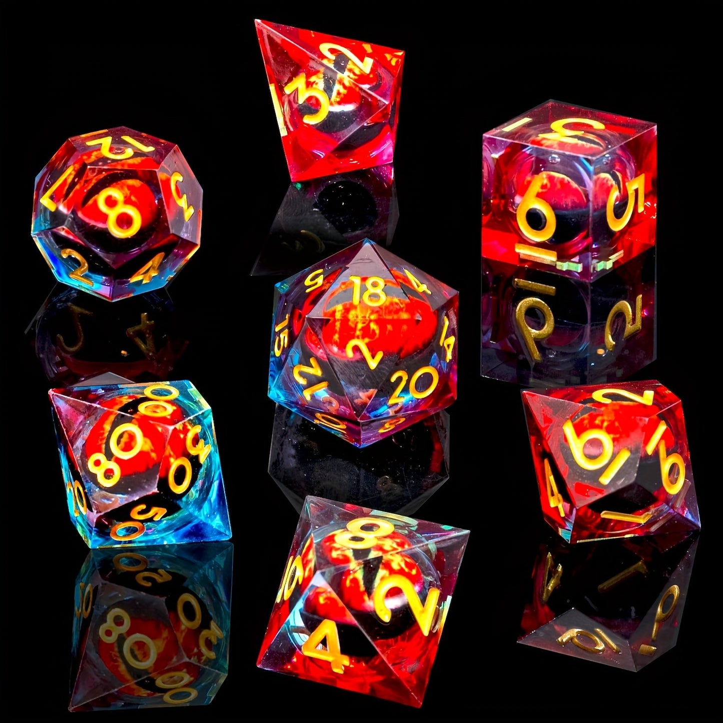 Draconic Ember • 7-Piece Liquid Core Dice Set