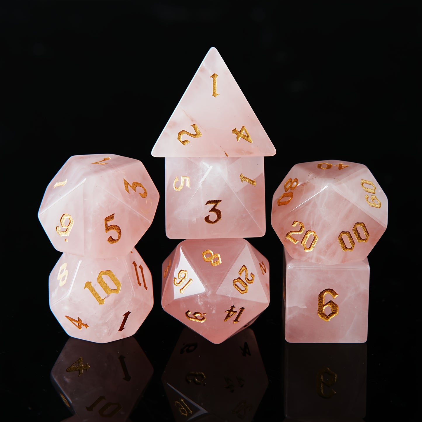 Crystal Heart • 7-Piece Liquid Core Dice Set