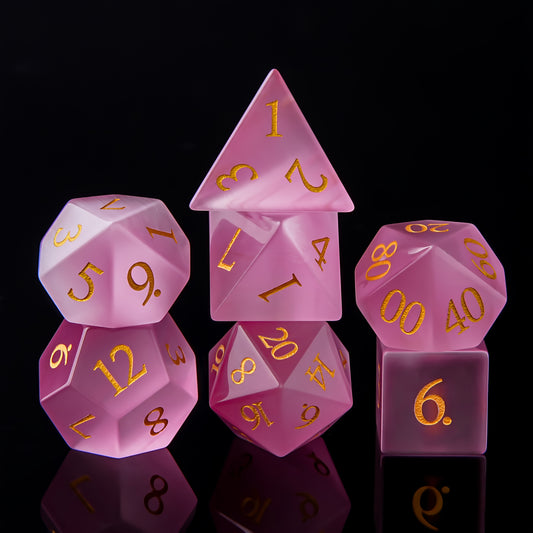 Mystic Blossom • 7-Piece Gemstone Dice Set