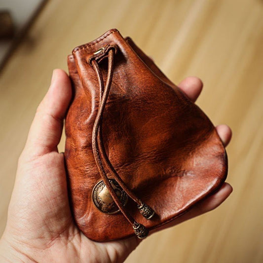 Pouch of Holding • Brown Leather Dice Bag