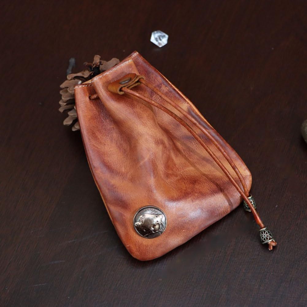 Pouch of Holding • Brown Leather Dice Bag