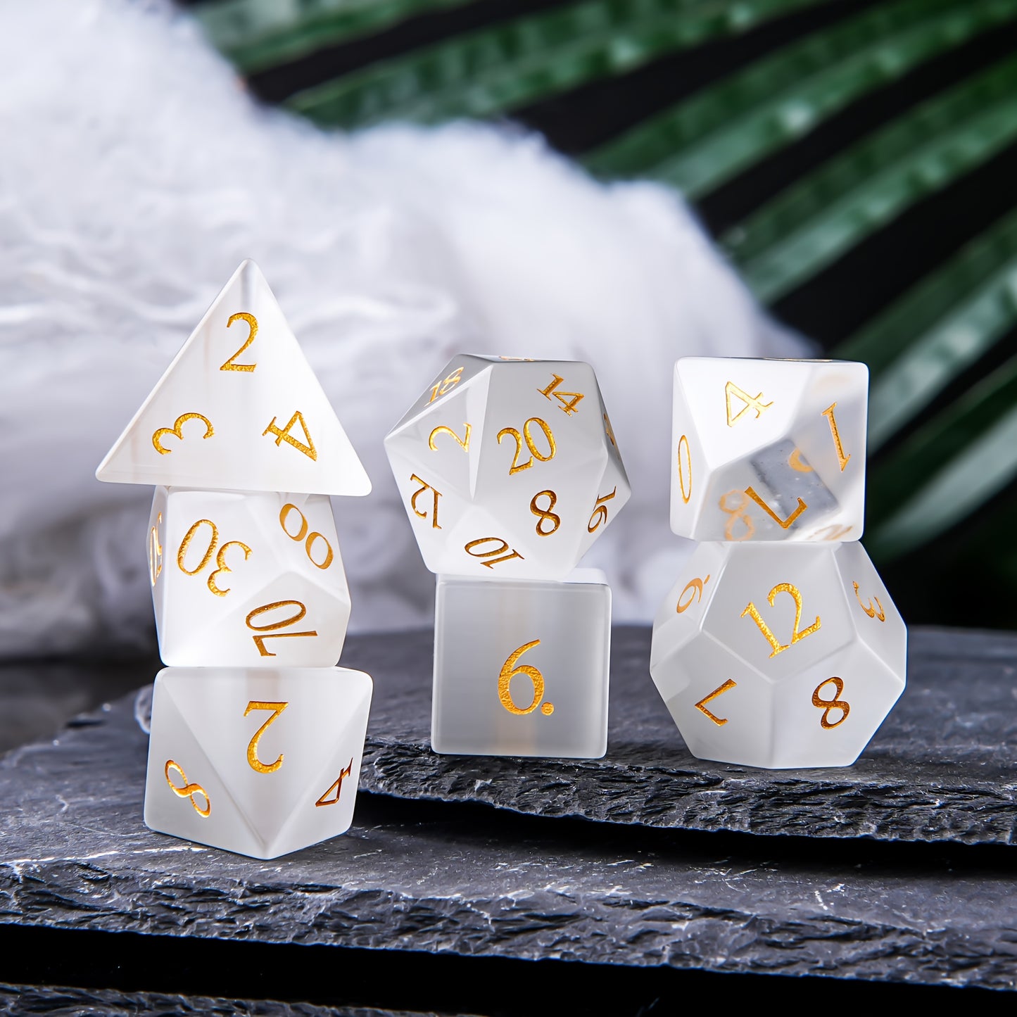 Spectral Light • 7-Piece Gemstone Dice Set