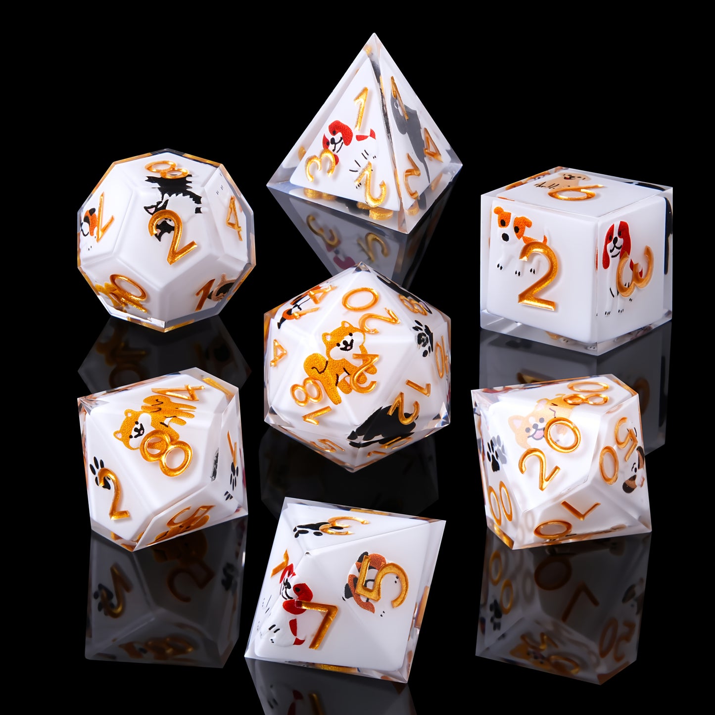 Canine Charm • 7-Piece Resin Dice Set