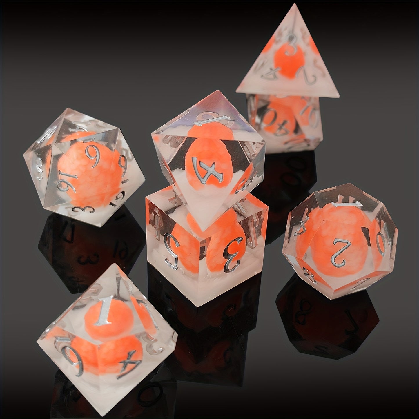 Blooming Glass • 7-Piece Resin Dice Set