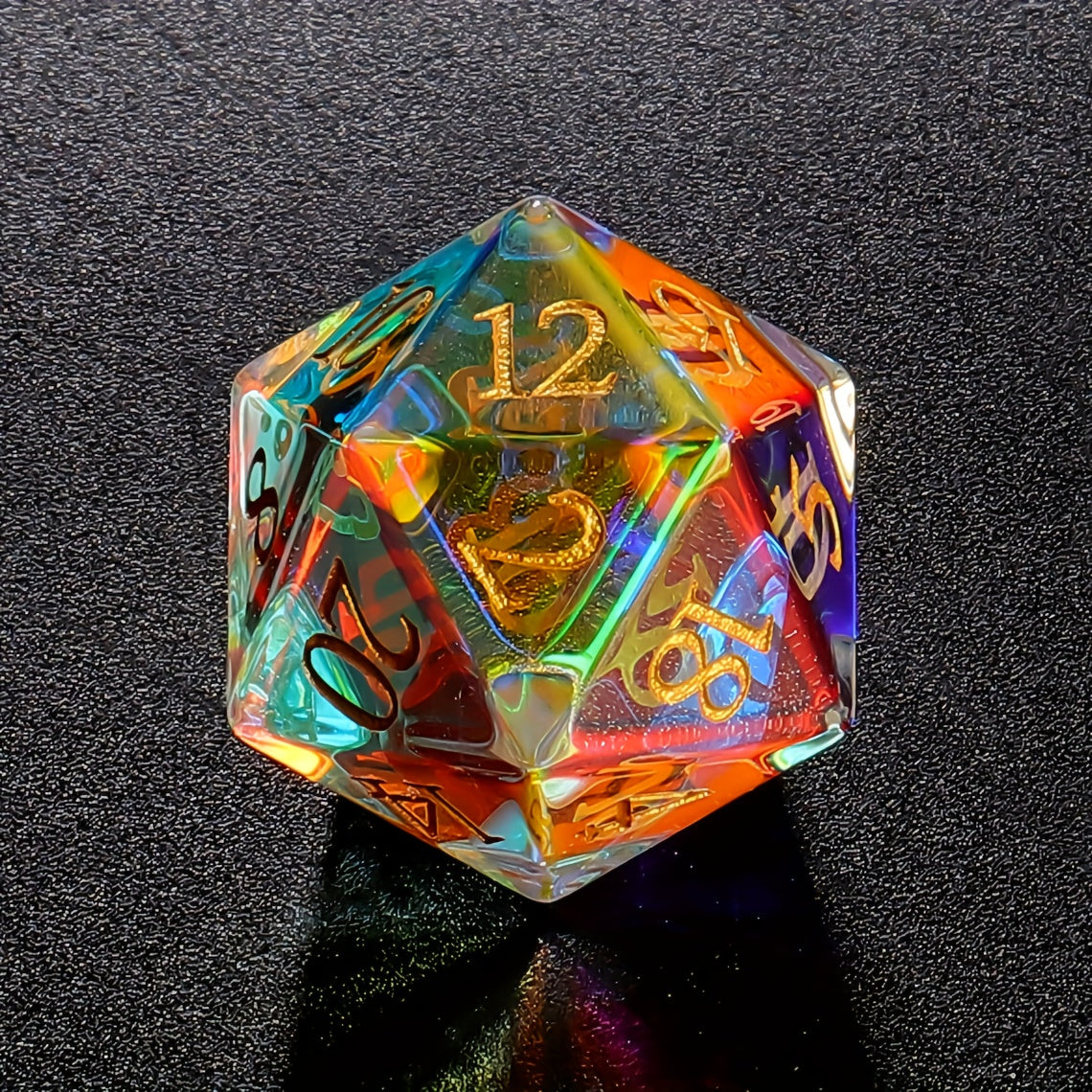 Prism’s Edge • 7-Piece Glass Dice Set