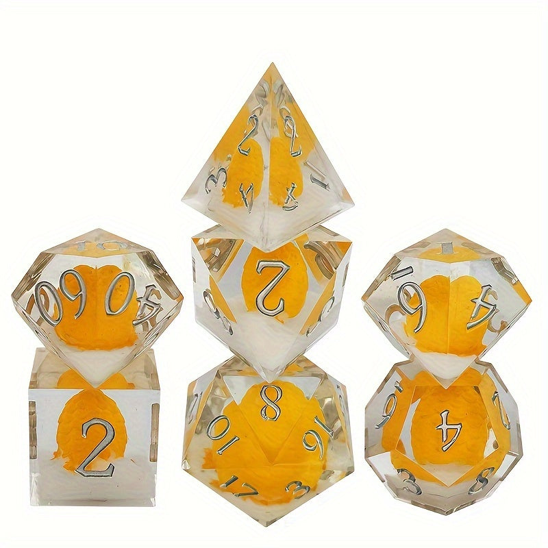 Citrine Gleam • 7-Piece Resin Dice Set