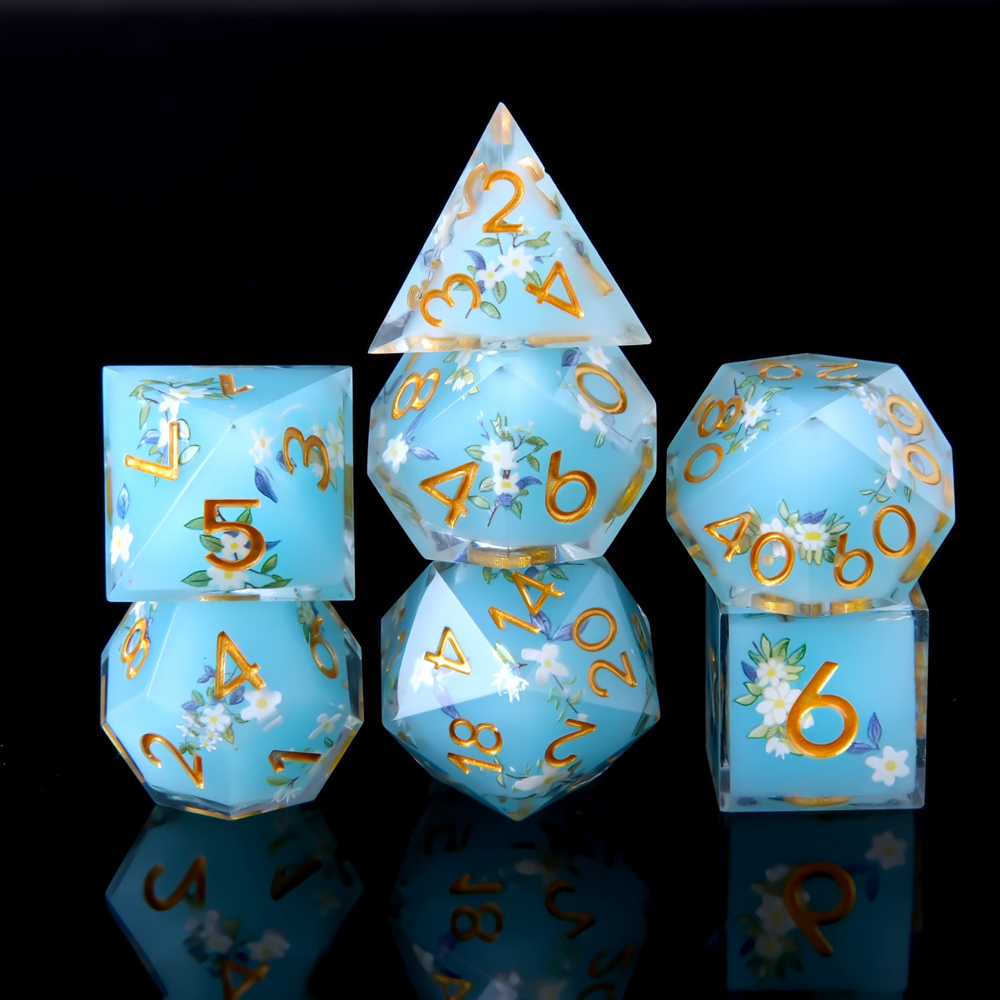 Skyflower • 7-Piece Resin Dice Set