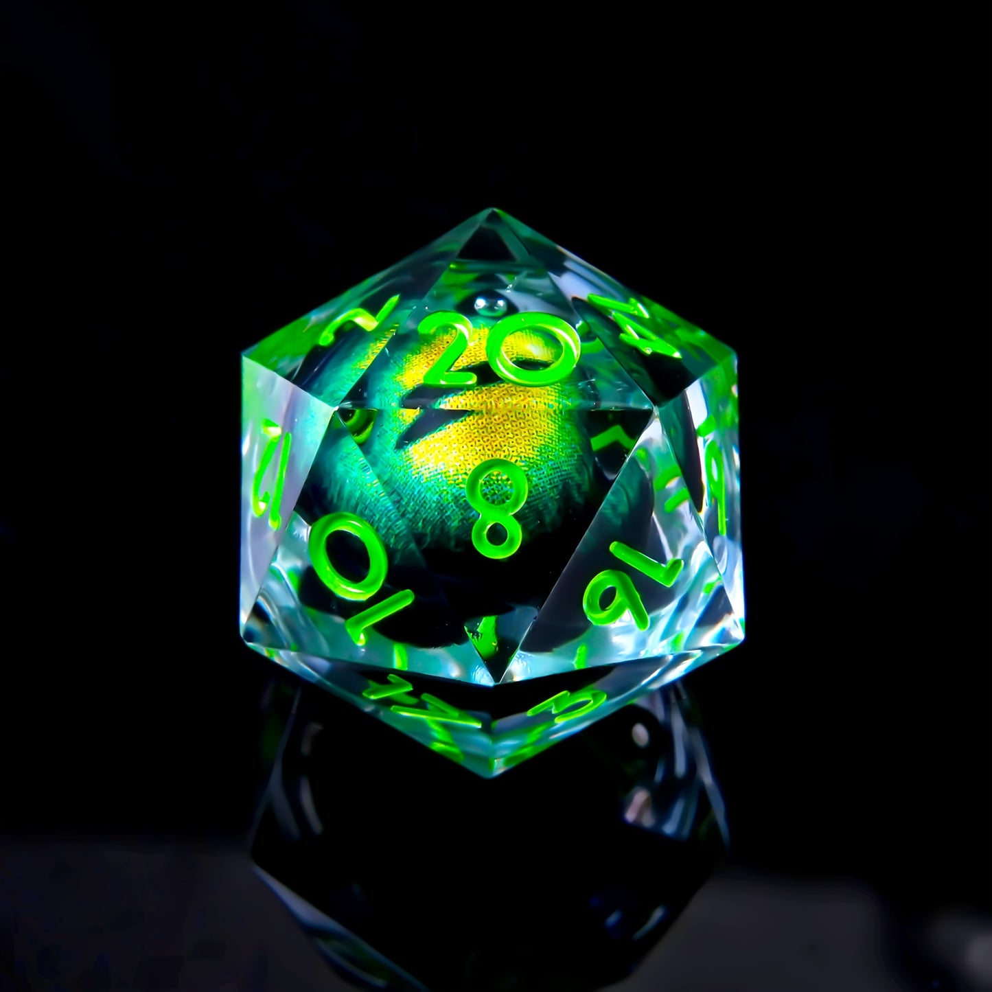 Emerald Glare • 7-Piece Liquid Core Dice Set