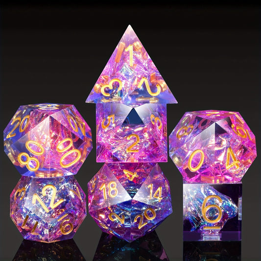 Stellar Orchid • 7-Piece Resin Dice Set