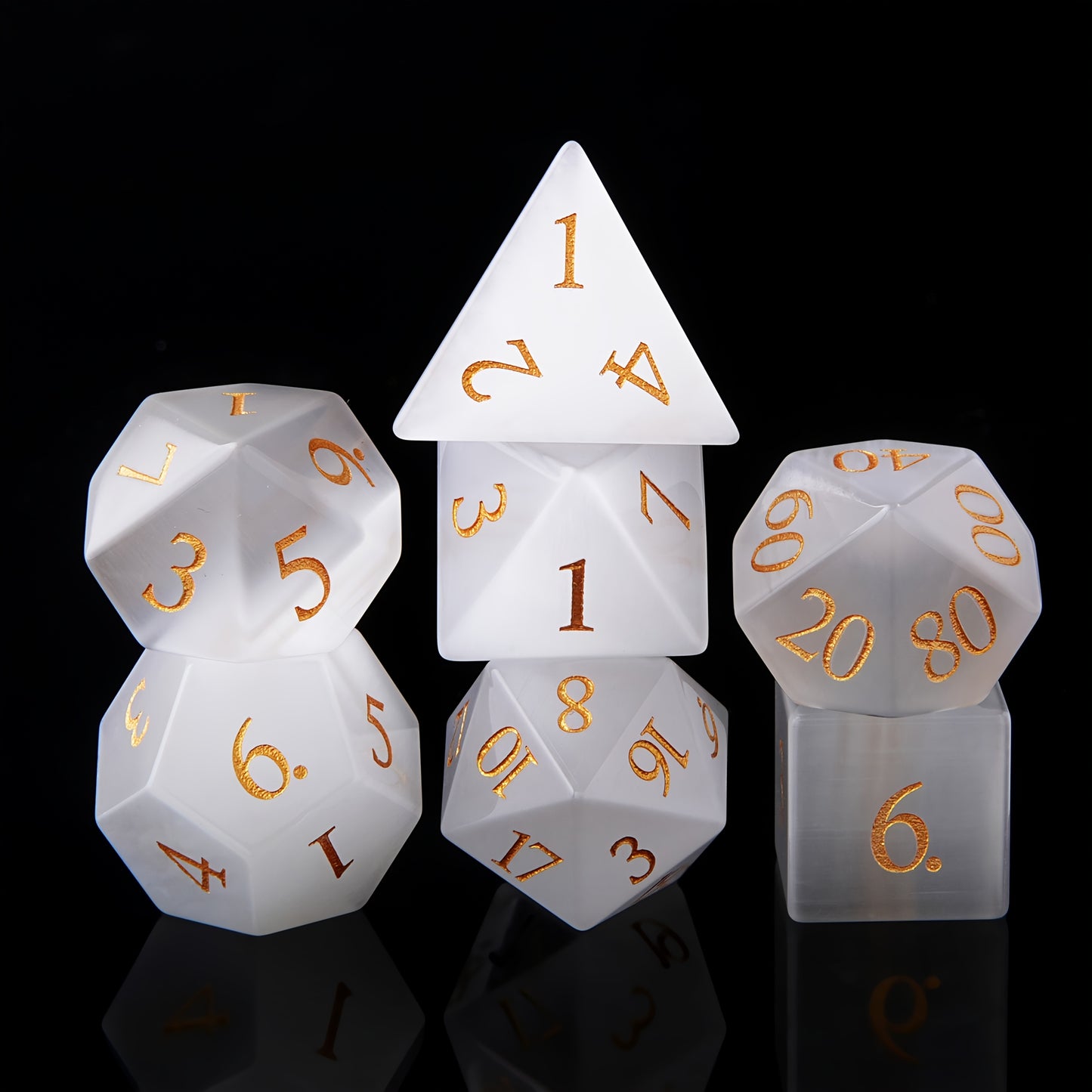 Spectral Light • 7-Piece Gemstone Dice Set