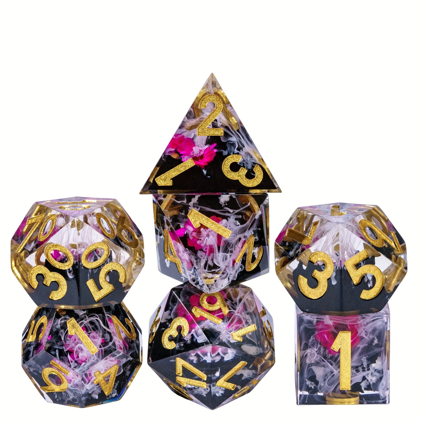 Ashen Monarch • 7-Piece Resin Dice Set