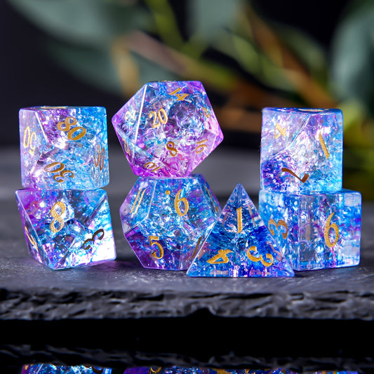 Mystic Crystals • 7-Piece Glass Dice Set