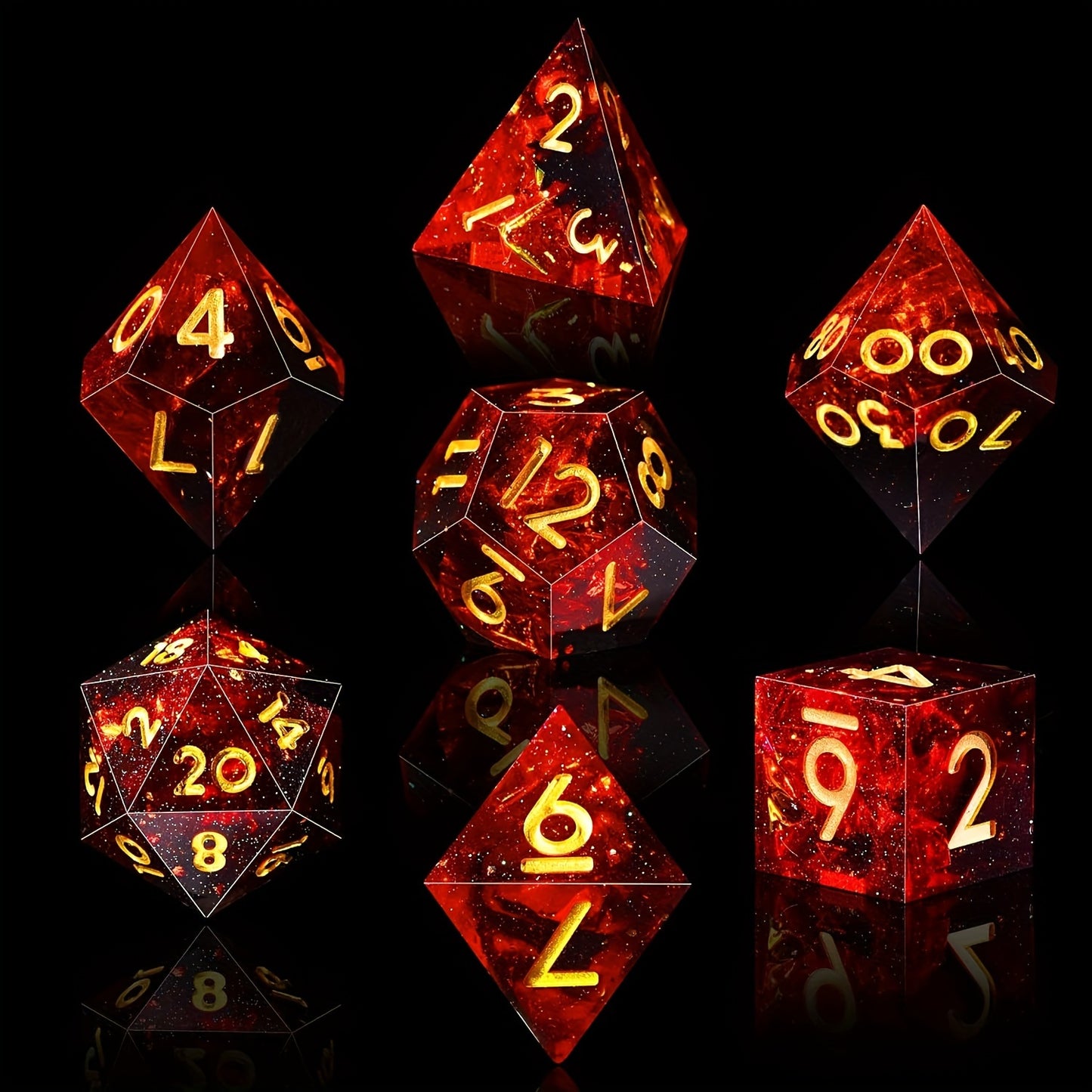 Phoenix Shard • 7-Piece Resin Dice Set