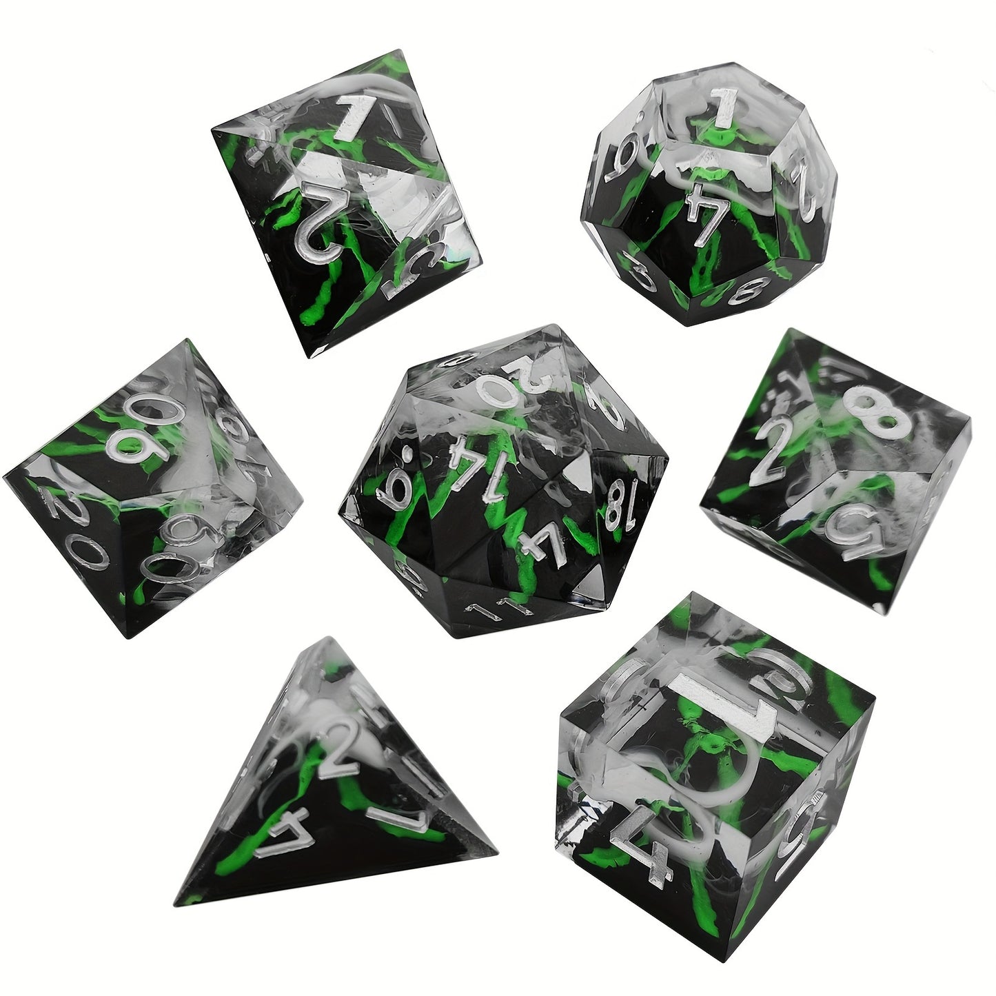 Shadow Fern • 7-Piece Resin Dice Set