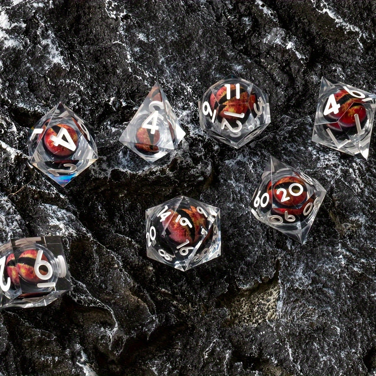 Infernal Vision • 7-Piece Liquid Core Dice Set