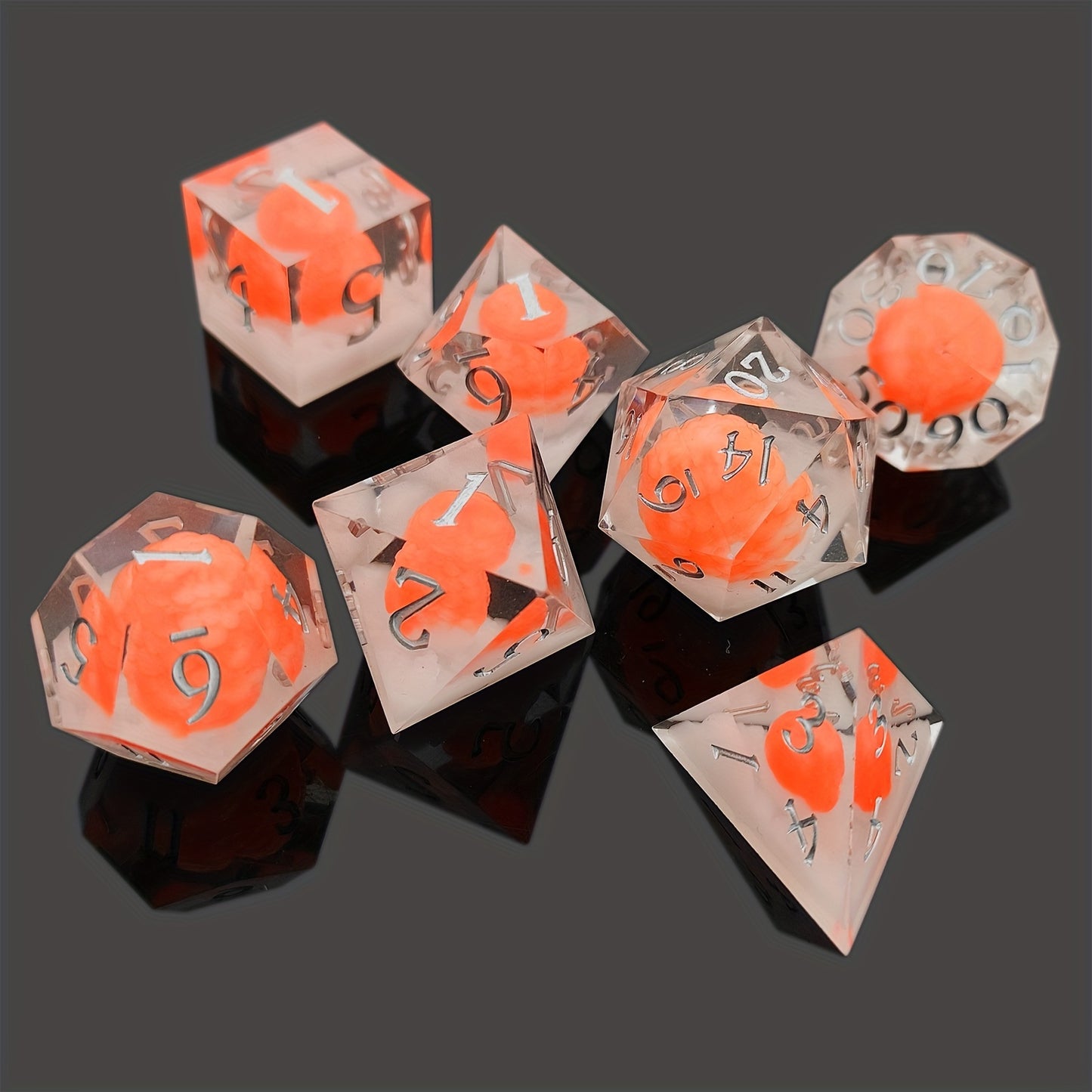 Blooming Glass • 7-Piece Resin Dice Set