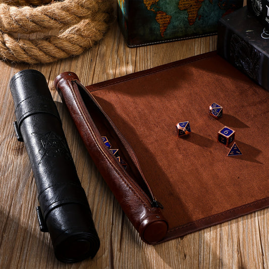 Black & Brown Premium Rolling Leather Folding Case