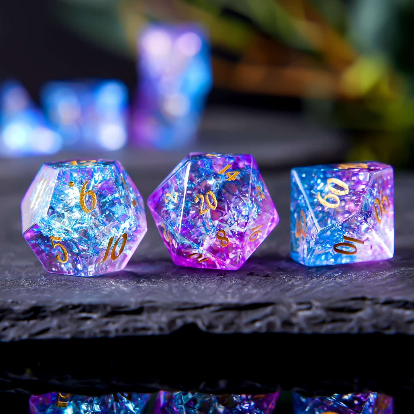 Mystic Crystals • 7-Piece Glass Dice Set