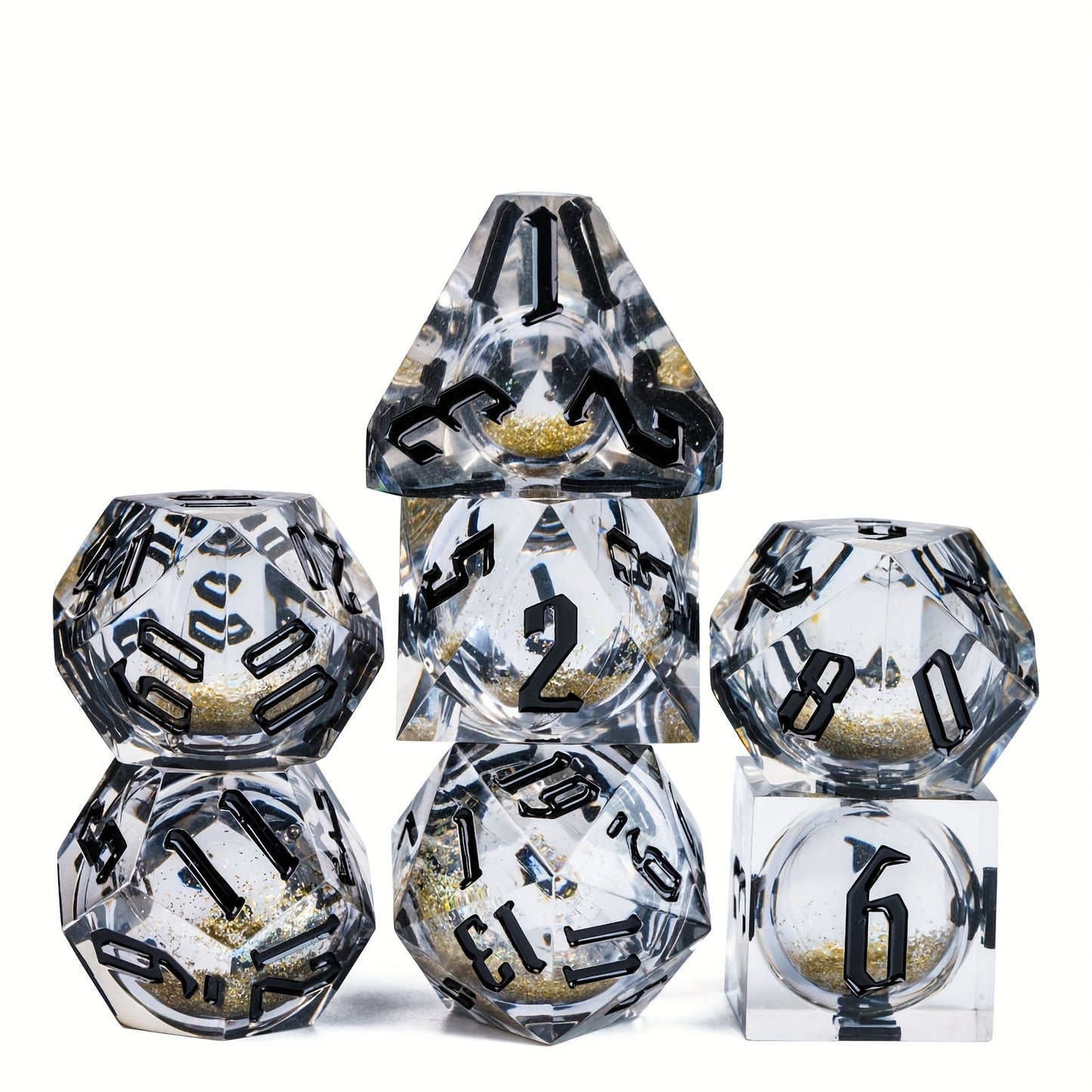 Silver Mist • 7-Piece Liquid Core Dice Set