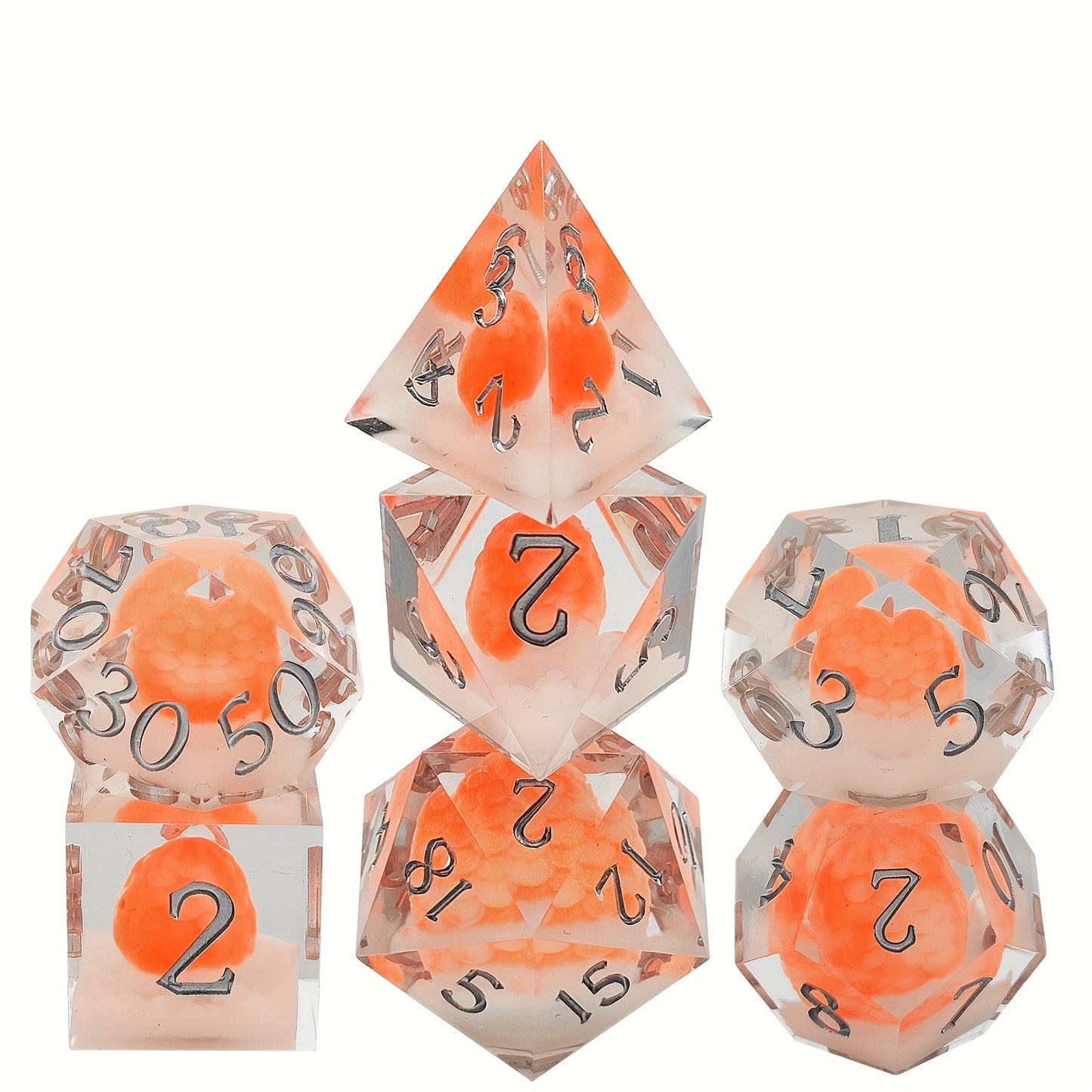 Blooming Glass • 7-Piece Resin Dice Set