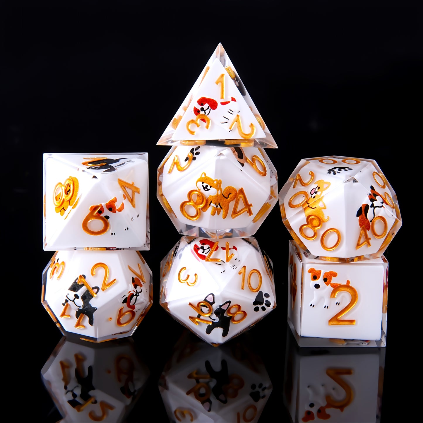 Canine Charm • 7-Piece Resin Dice Set