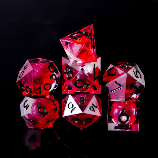 Crimson Shadow • 7-Piece Liquid Core Dice Set