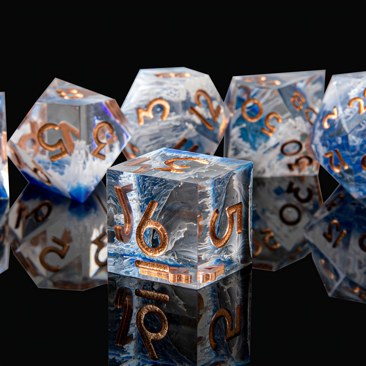 Starlit Meadow • 7-Piece Resin Dice Set