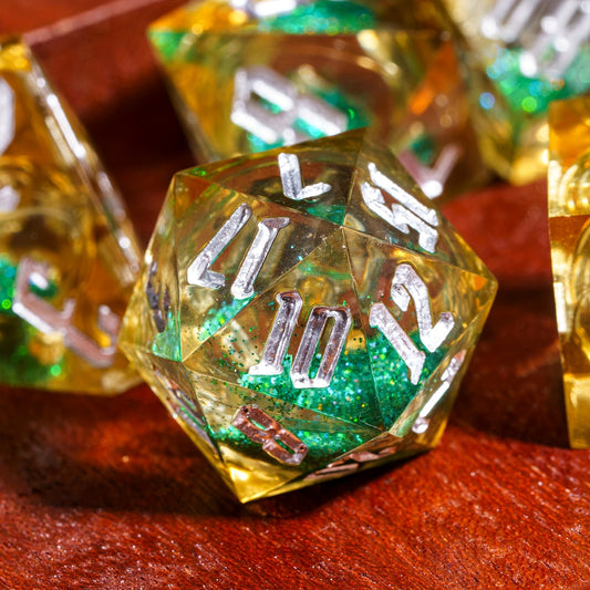 Verdant Gold • 7-Piece Liquid Core Dice Set