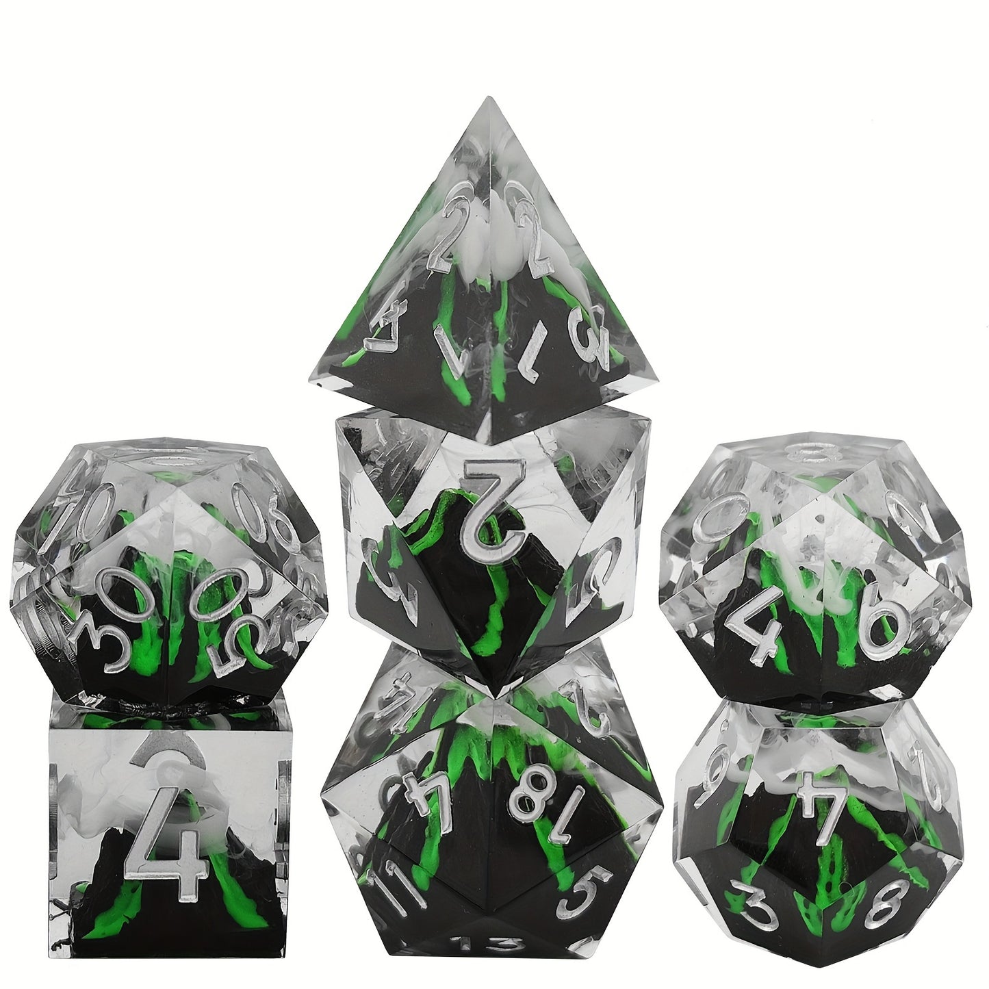 Shadow Fern • 7-Piece Resin Dice Set