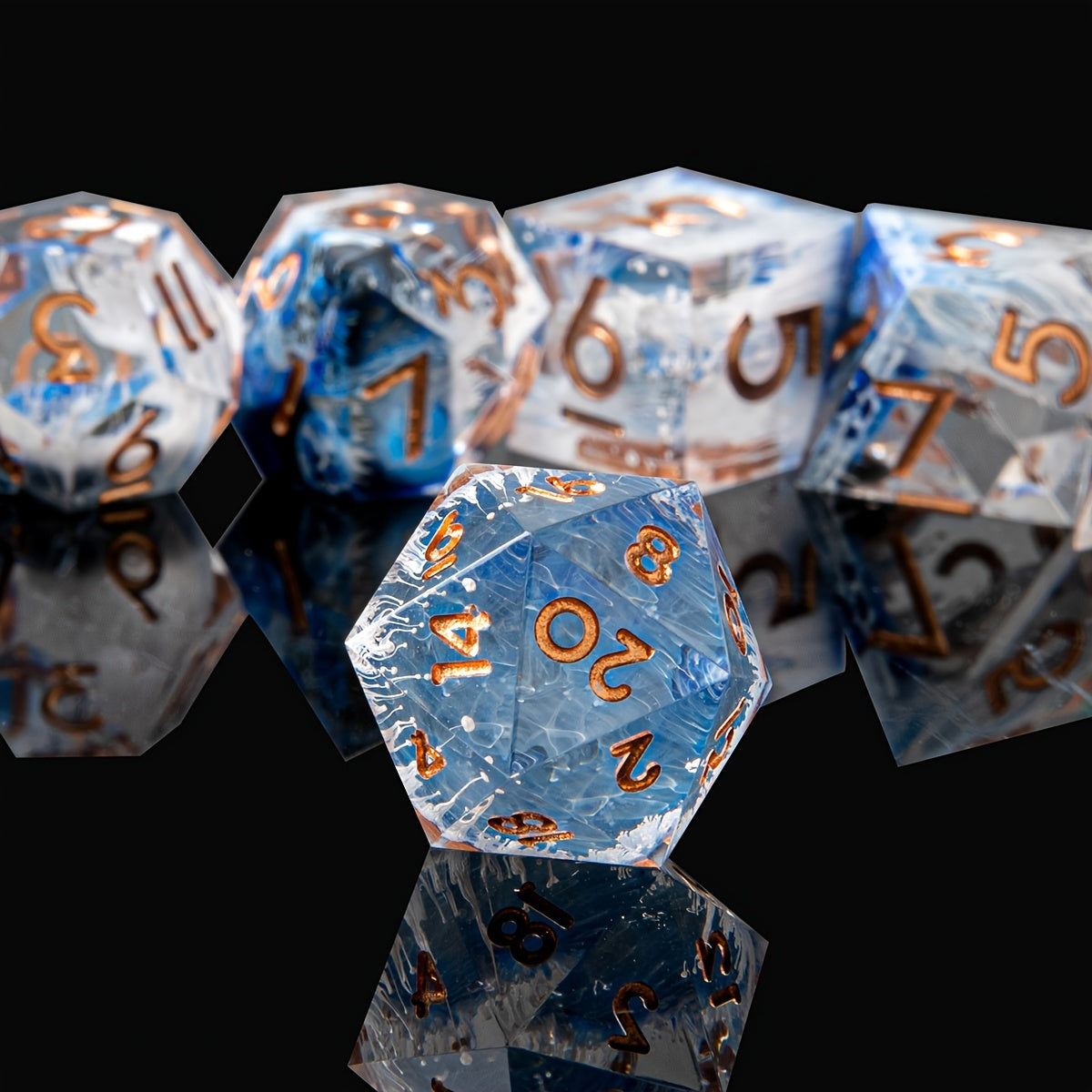 Starlit Meadow • 7-Piece Resin Dice Set