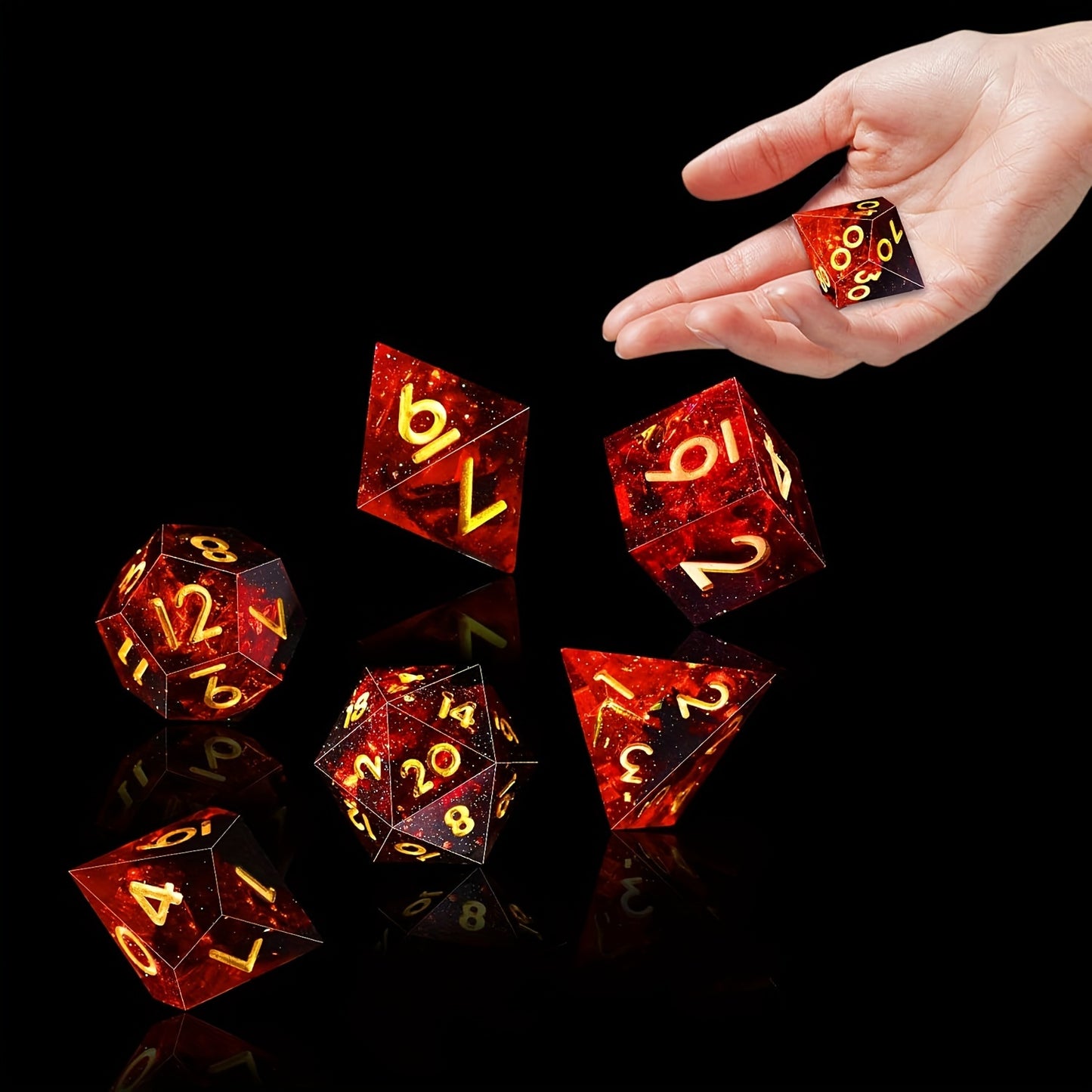 Phoenix Shard • 7-Piece Resin Dice Set