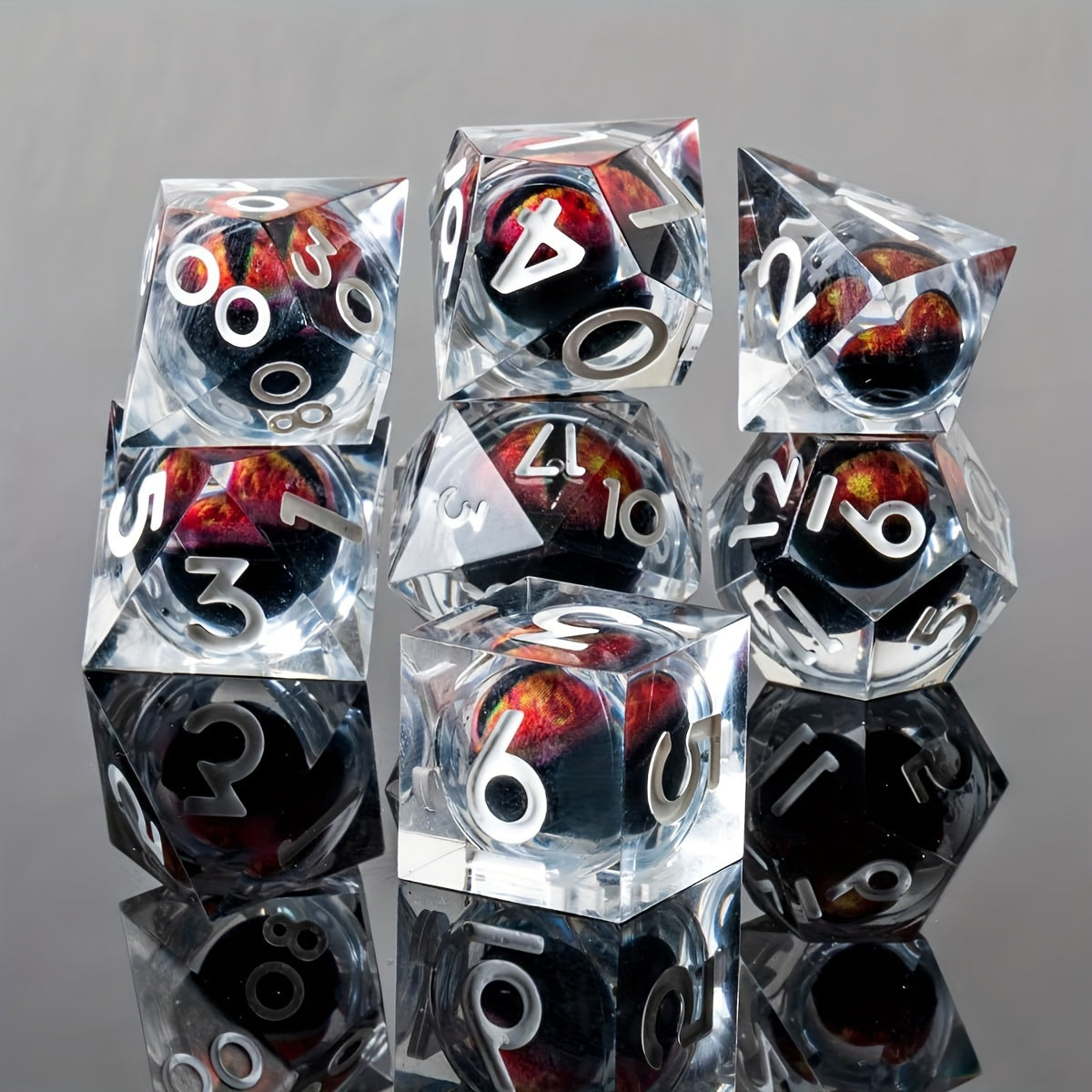 Infernal Vision • 7-Piece Liquid Core Dice Set