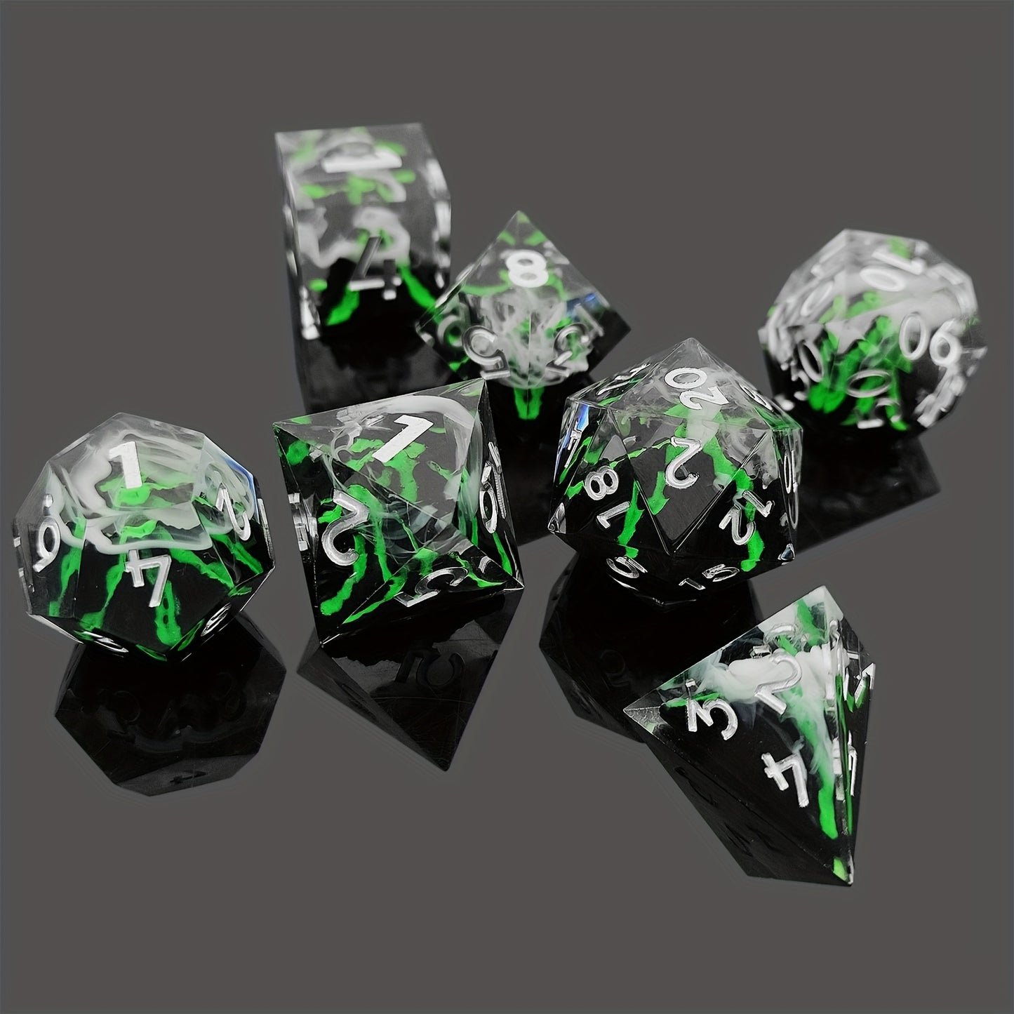 Shadow Fern • 7-Piece Resin Dice Set