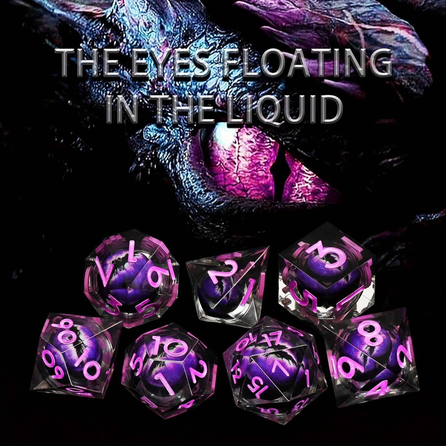 Glimpse of Madness • 7-Piece Liquid Core Dice Set