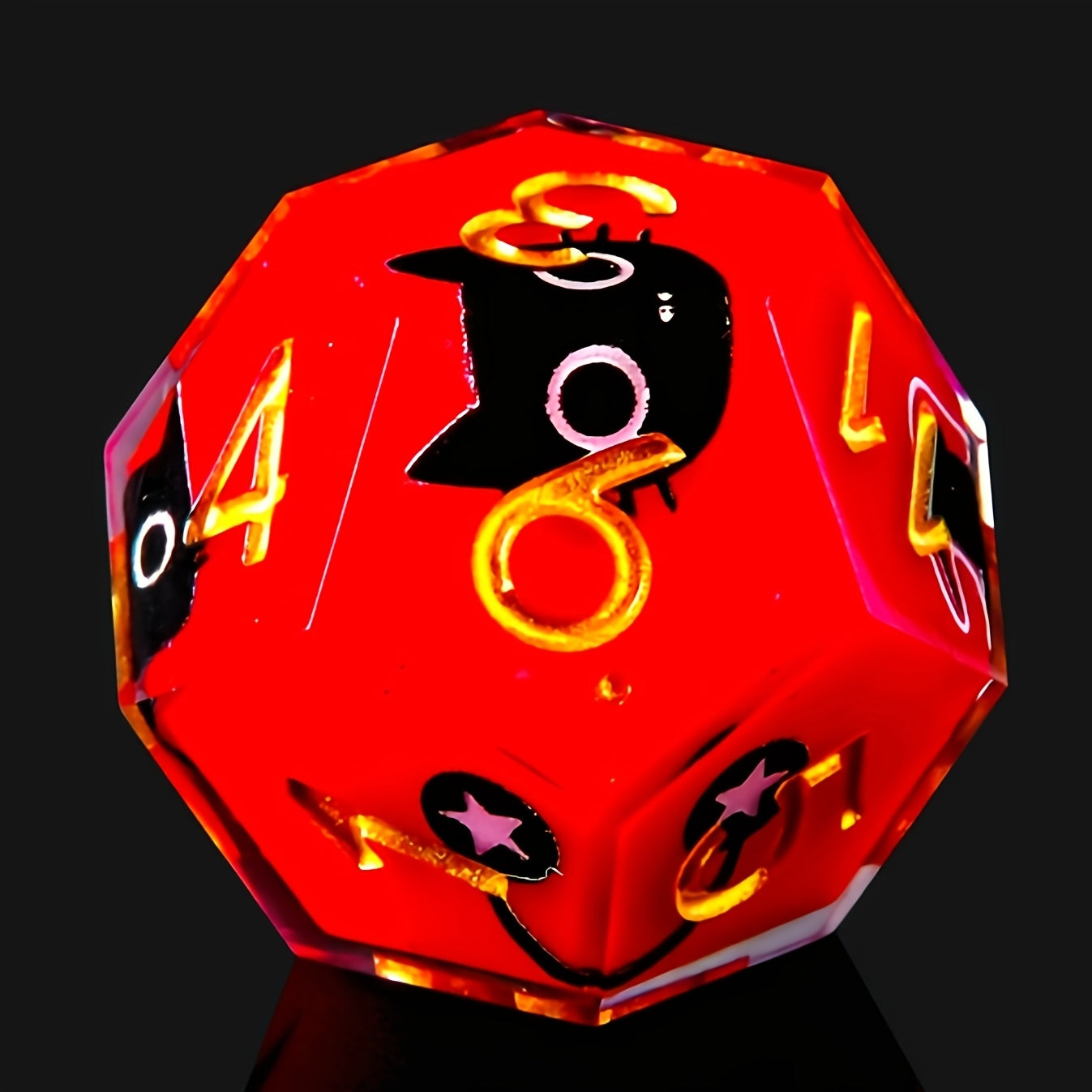 Red Demon Kitty • 7-Piece Resin Dice Set