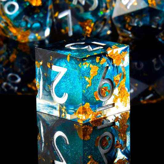 Solar Tide • 7-Piece Liquid Core Dice Set