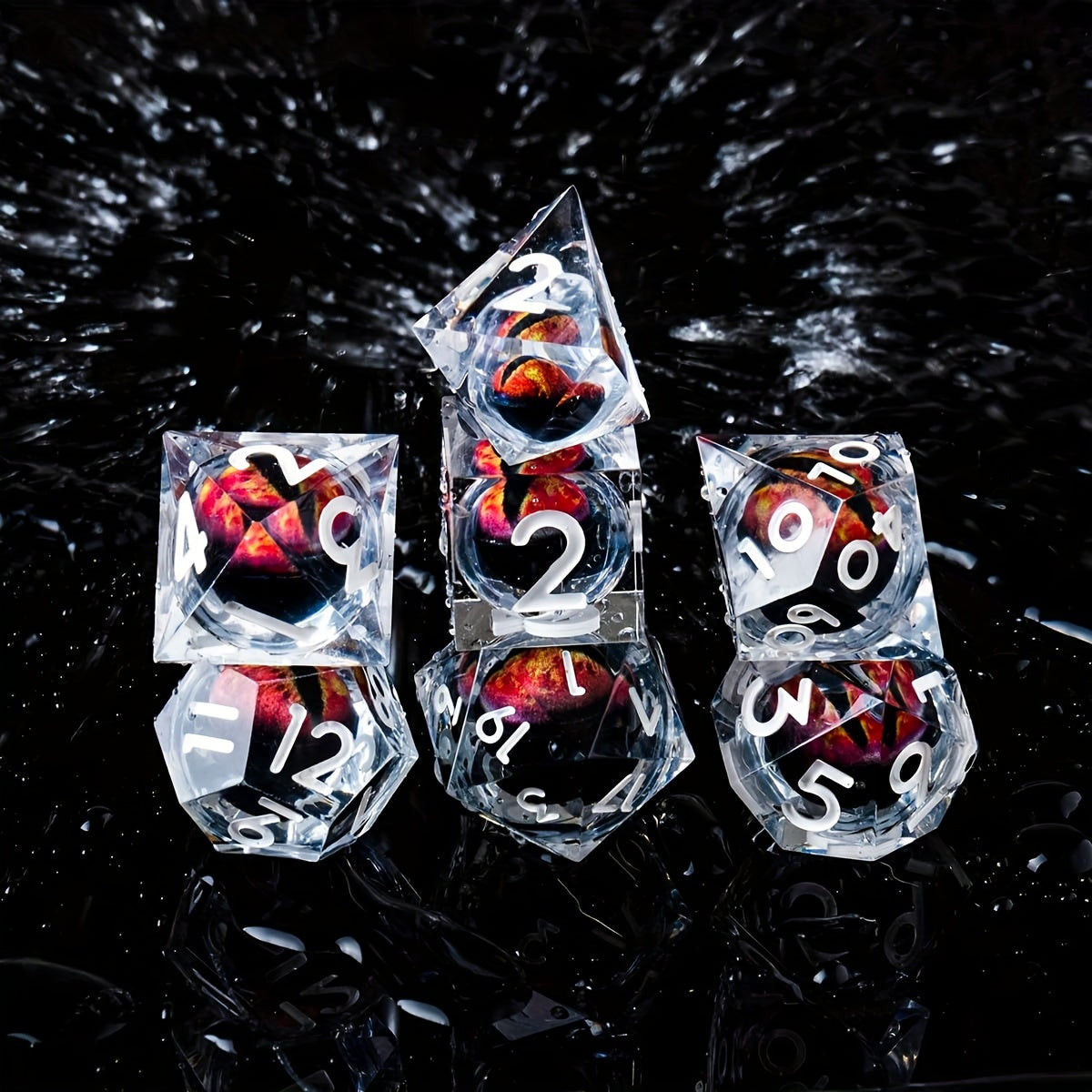 Infernal Vision • 7-Piece Liquid Core Dice Set