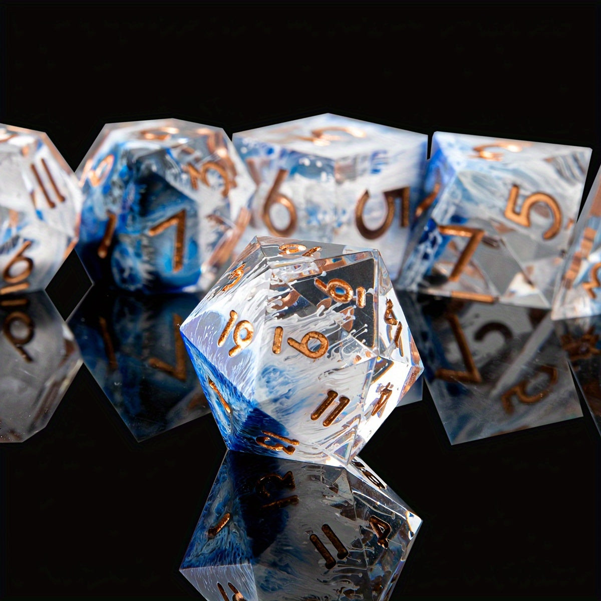 Starlit Meadow • 7-Piece Resin Dice Set