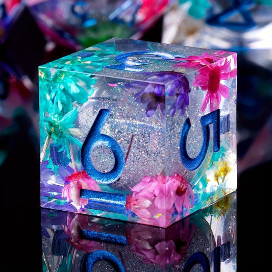 Floral Harmony • 7-Piece Liquid Core Dice Set