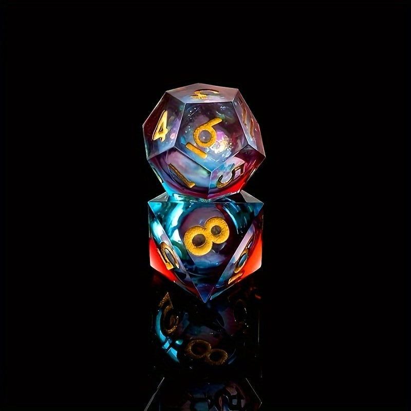 Electric Blossom • 7-Piece Liquid Core Dice Set