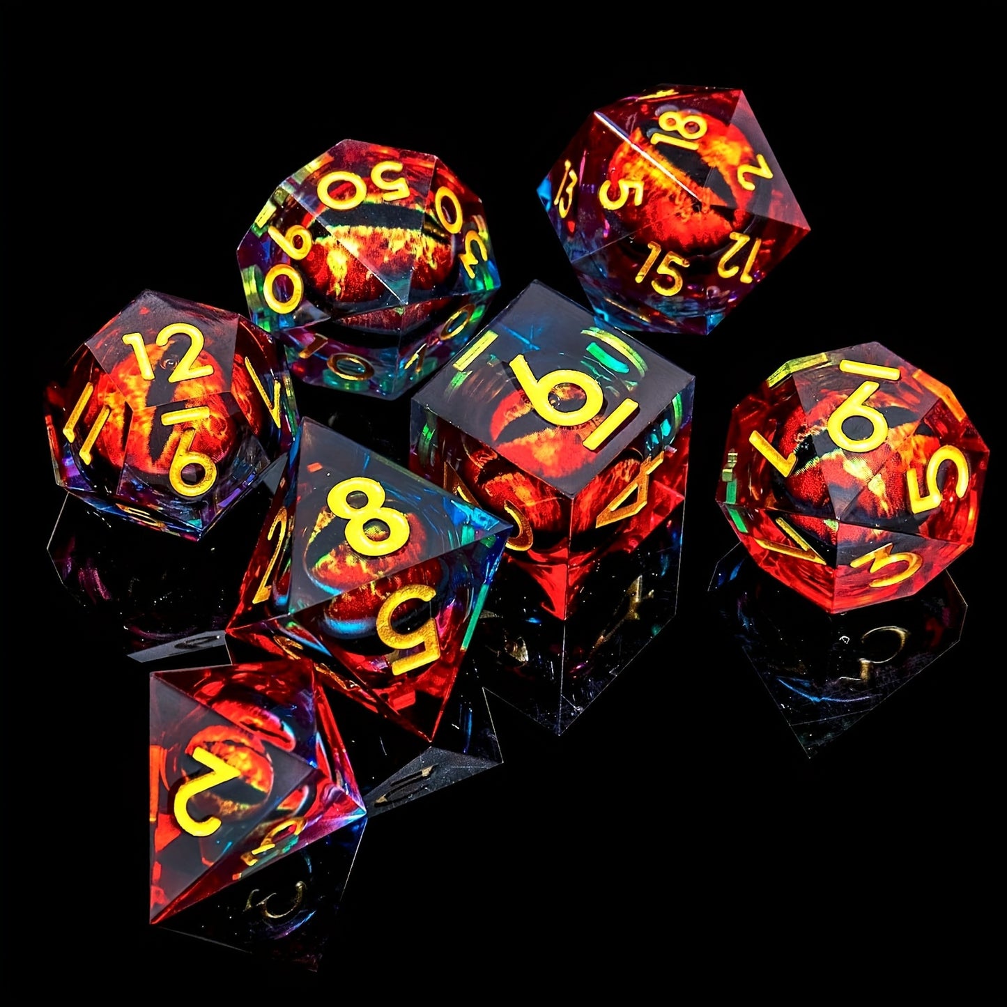 Draconic Ember • 7-Piece Liquid Core Dice Set