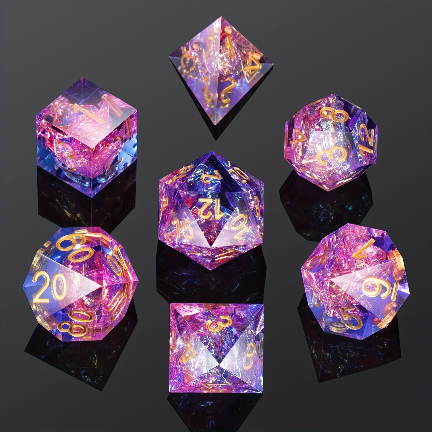 Stellar Orchid • 7-Piece Resin Dice Set